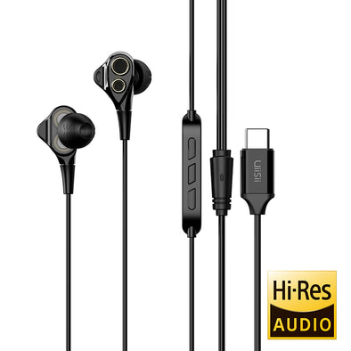 UiiSii C8 Dual Driver Black Earphones