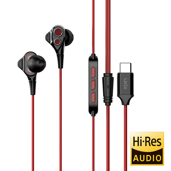 UiiSii C8 High Res Red Earphones